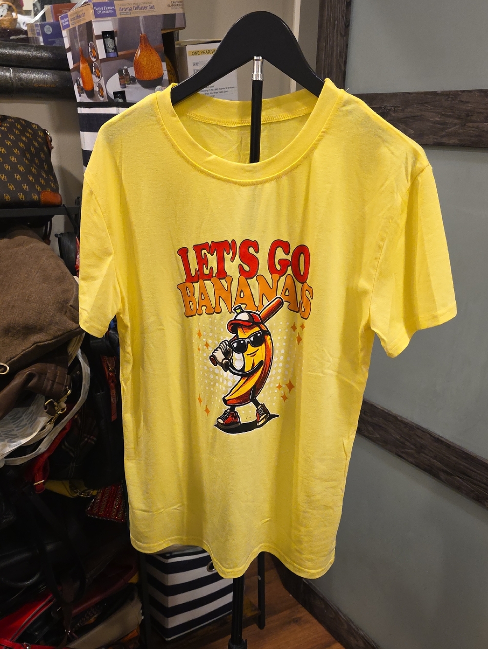 Source Unknown Yellow Kids' Short Sleeve Tee with 'Let's Go Bananas' Graphic